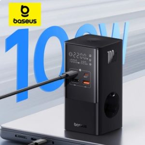 Baseus 100W Fast USB Charger 6 in 1 Power Strip Desktop Charging Station With 1200J